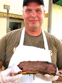 Ronnie Killen with a NAMP 123A beef plate rib